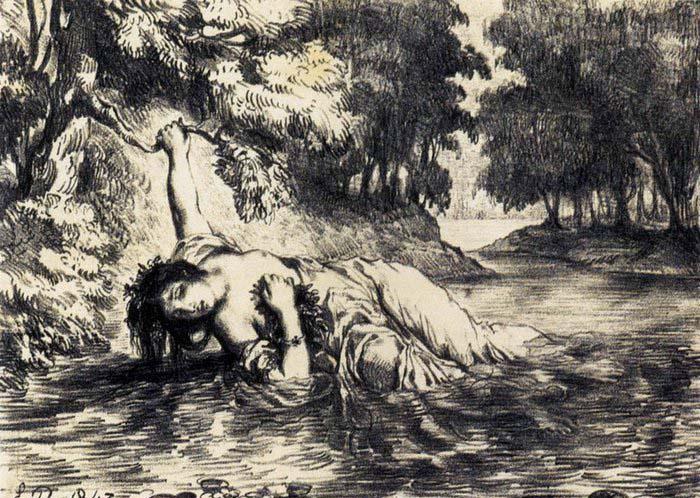 Eugene Delacroix The Death of Ophelia oil painting picture